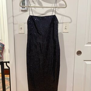 Likely Strapless Black Sequin Dress